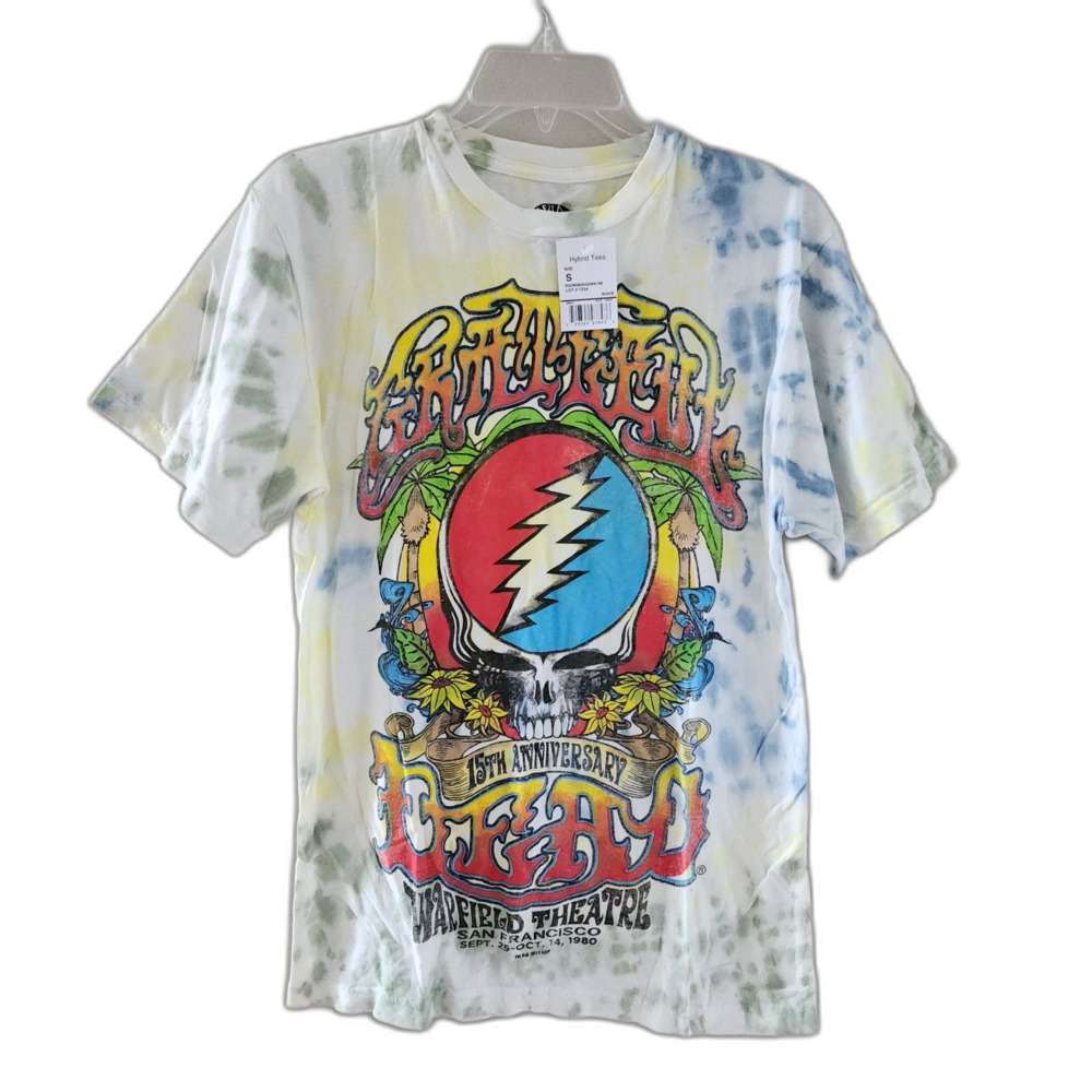 Grateful Dead Hybrid Tee Shirt Distresses Tie-dye NWT Small